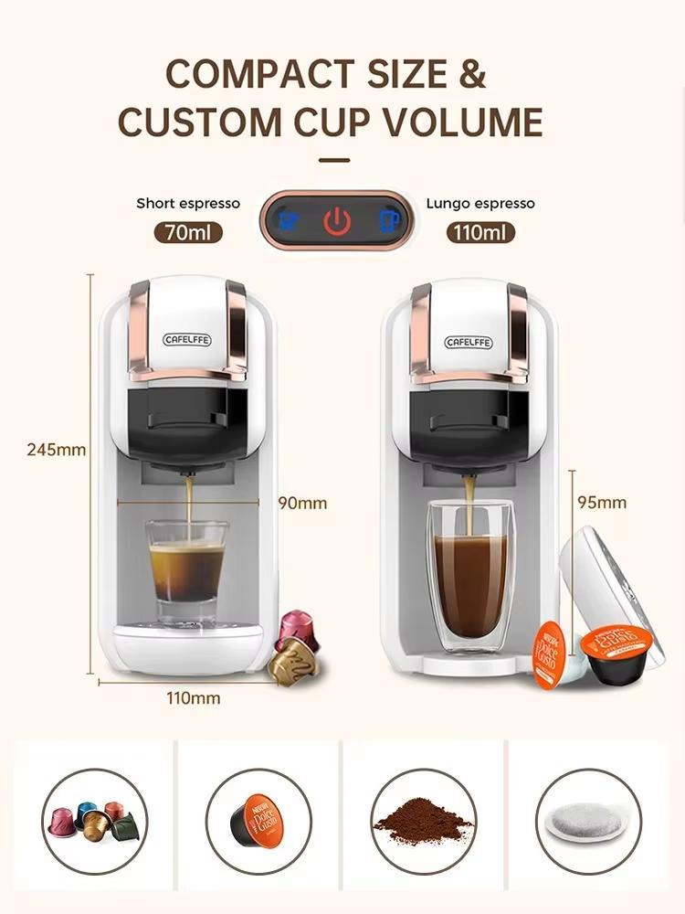 Neue MK-603 Cafelffe Mehrfachkapsel-Kaffeemaschine 4 in 1 Heiß/Kalt DG Cappuccino Nespresso Kapsel ESE Pad Gemahlen Espresso Cafeteria 19 Bar