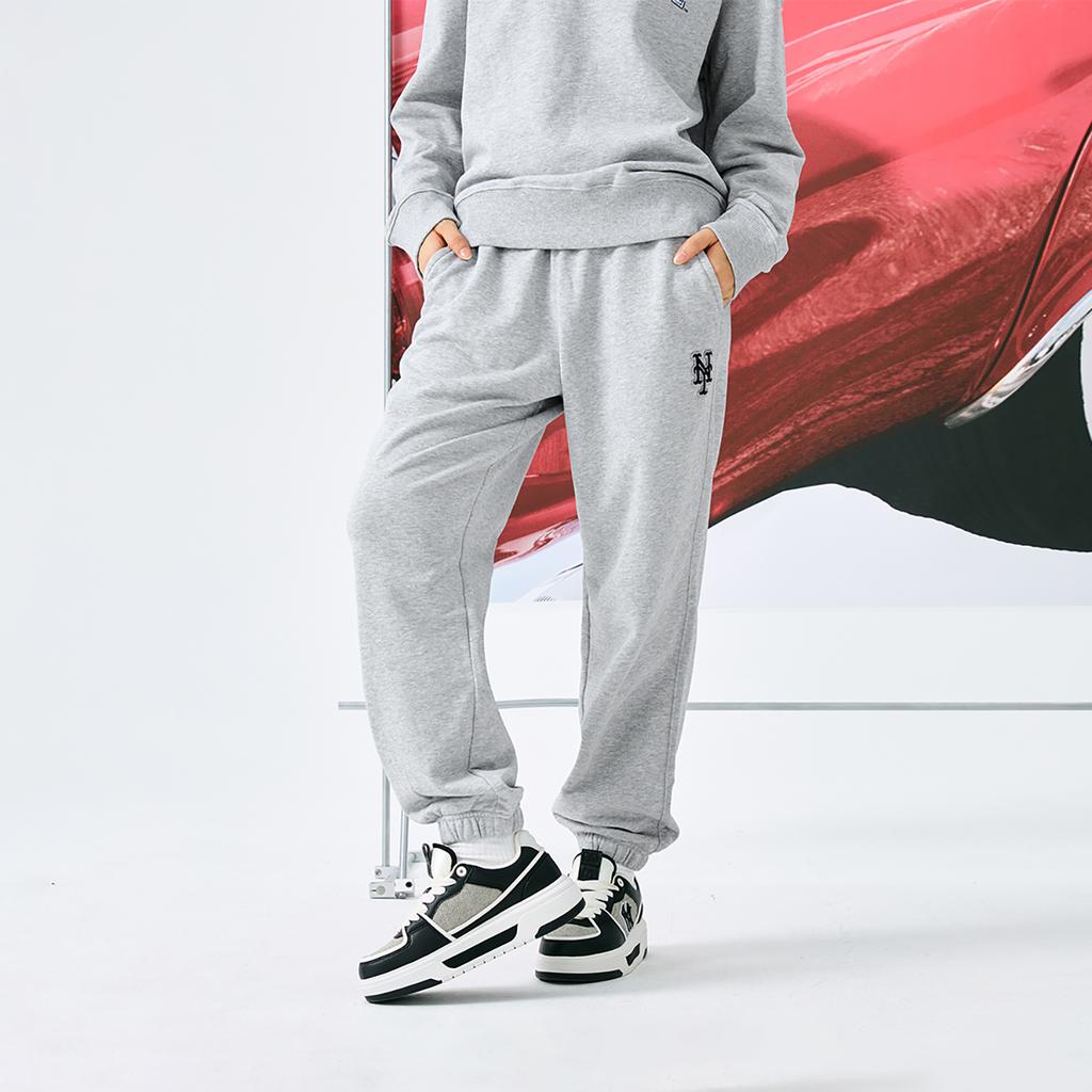 New MLB Basic Collection New York Mets 24FW Knitted Sweatpants Unisex Heather Gray 3APTB0244-09MGS