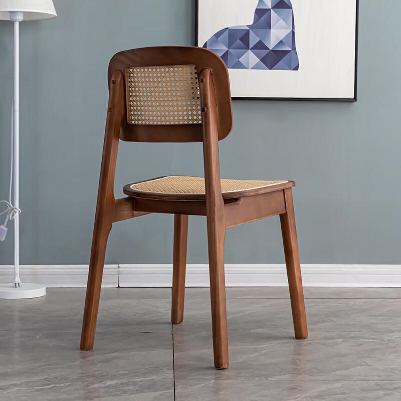 Nordic Solid Wood Rattan Dining Chair