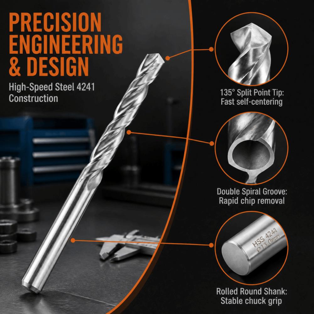 Double Spiral Groove Twist Drill Bit Rolled Process Metal Drill Bit Drill Bit Set  Plastic Drilling