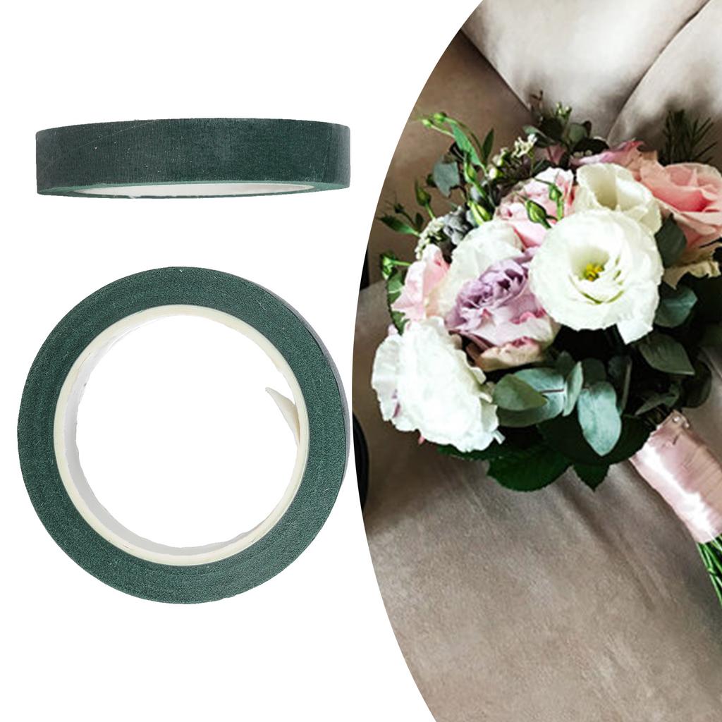 2 st Gör-det-själv Hantverk Blommig Tejp Ljusgrön Blommig Tejp Bröllopsdekorationstejp 20m för Blomsterarrangemang & Hantverk