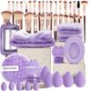 20-56Pcs Makeup Brushes Set with Cosmetic Bag Soft Foundation Sponge Beauty Powder Puff Facial Eyeshadow Eyebrow Lip Make Up Tools Kit for Women Daily