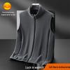 2025 Men's Stand-Up Collar Fleece-Lined Zipper Vest - Warm, Fashionable & Versatile for Autumn/Winter