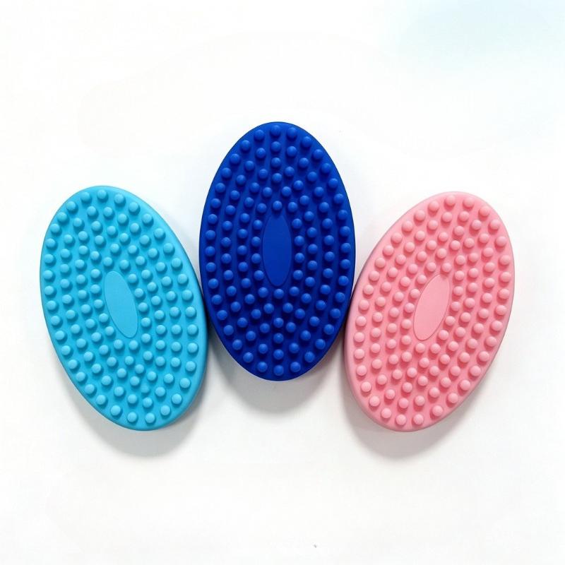 Soft Silicone Bath Brush For Body, Gentle Exfoliating Shower Scrubber With Comfortable Handle, Eco Friendly Skin Cleaning Massage Tool
