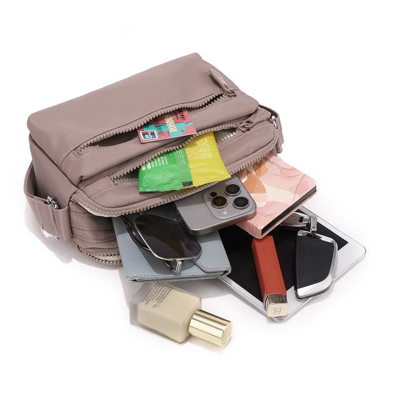 Women's Water-Repellent Crossbody Handbag: Multi-Layer Single-Shoulder Casual Nylon Bag