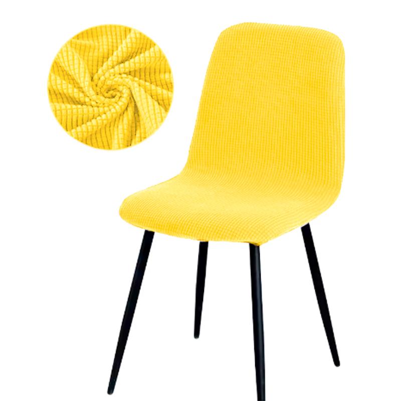Solid Color Chair Cover Thickened Elastic Minimalist Dining Seat Cover Removable Washable Chair Slipcover Anti-dirty All Season