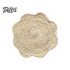 Placemat for Soup Pots Natural Corn Husk Placemat, Heat Resistant Non Slip Temperature Insulating Table Mat, Floral Design, Durable Grass Weaving
