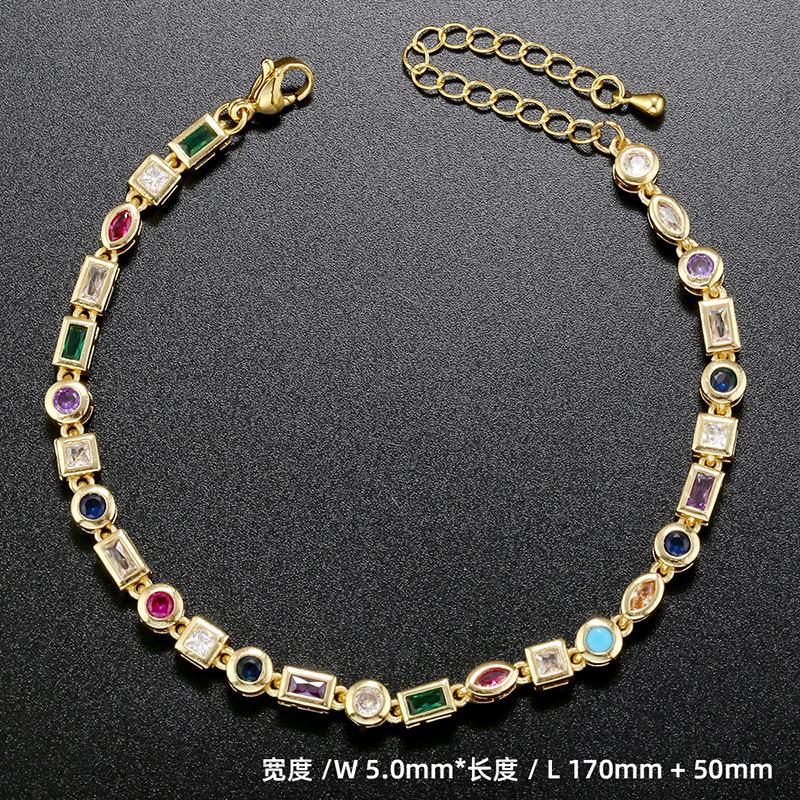 Miedziany Diamentowy Nieregularny Naszyjnik Bransoletka Osobowość Hip Hop Geometryczny Kształt Zestaw Biżuterii Vl235-242