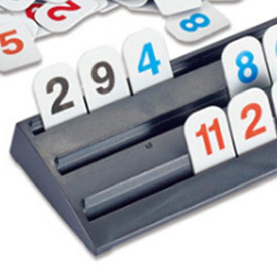 Rummy Cube Hra se 4 stojánky/tácky Děti Dospělí Klasická Rummy Hra s kameny Vzdělávací Multiplayer Mahjong Desková Bodovací Hra