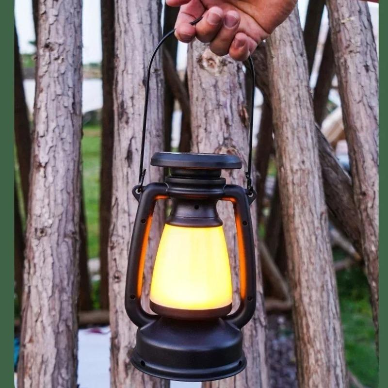 Tragbare Solar-Campinglampe USB Wiederaufladbare Hängende Zeltlaterne Stufenloses Dimmen von Kalt- und Warmlicht Campinglampe