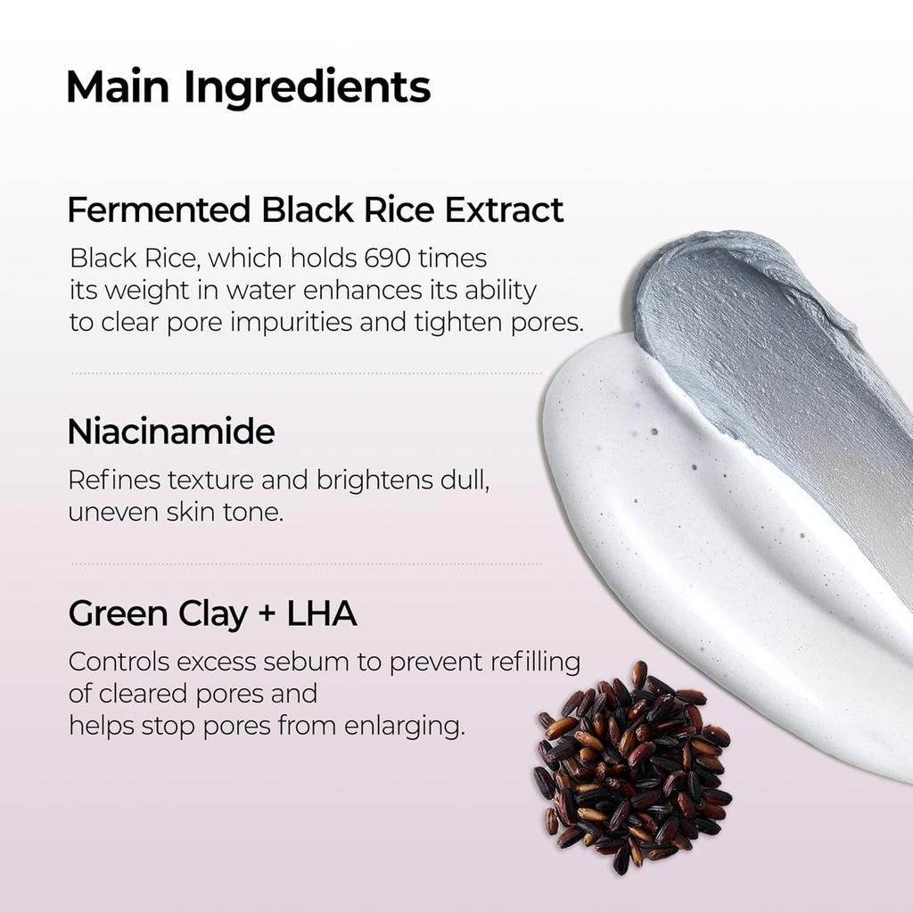 Dr.Melaxin Peel Shot Black Rice Mochi Whip Cleanser 100ml formuliert für Mitesser, verstopfte Poren, überschüssigen Talg und fahle Haut