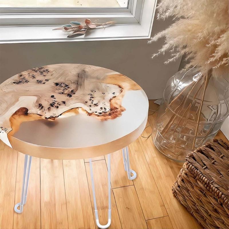 Große Harz Tischform Rund Charcuterie Board Tablett Harzform Klapptischbein Runder Schreibtisch Silikonformen DIY Dekore