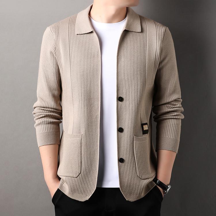 2025 Men's Spring/Autumn Knit Cardigan Sweater - Youth Fashion Jacket