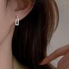 1 Pair Gold Plated Stud Earrings for Women, Minimalist Geometric Earrings, Small Rectangular Earring Jewelry