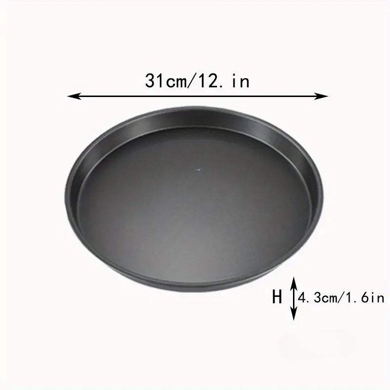 

Круглая тарелка для пиццы Противень для пиццы Глубокий противень для посуды из углеродистой стали, антипригарная форма, инструмент для выпечки, форма для выпечки, форма для выпечки 12in чёрный