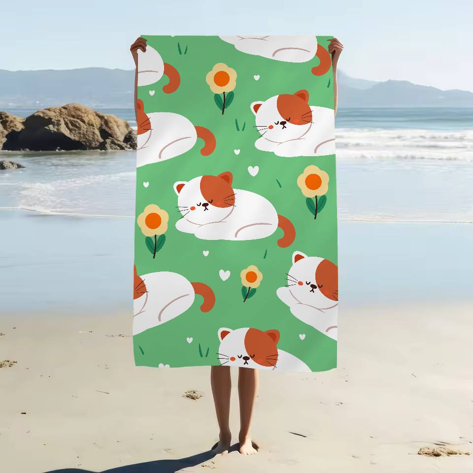 Asciugamano da Bagno con Stampe di Animali Cartoni Animati Microfibra Morbido Assorbente Traspirante Per Bambina Bambini Asciugamano da Spiaggia Decorativo Cartoni Animati