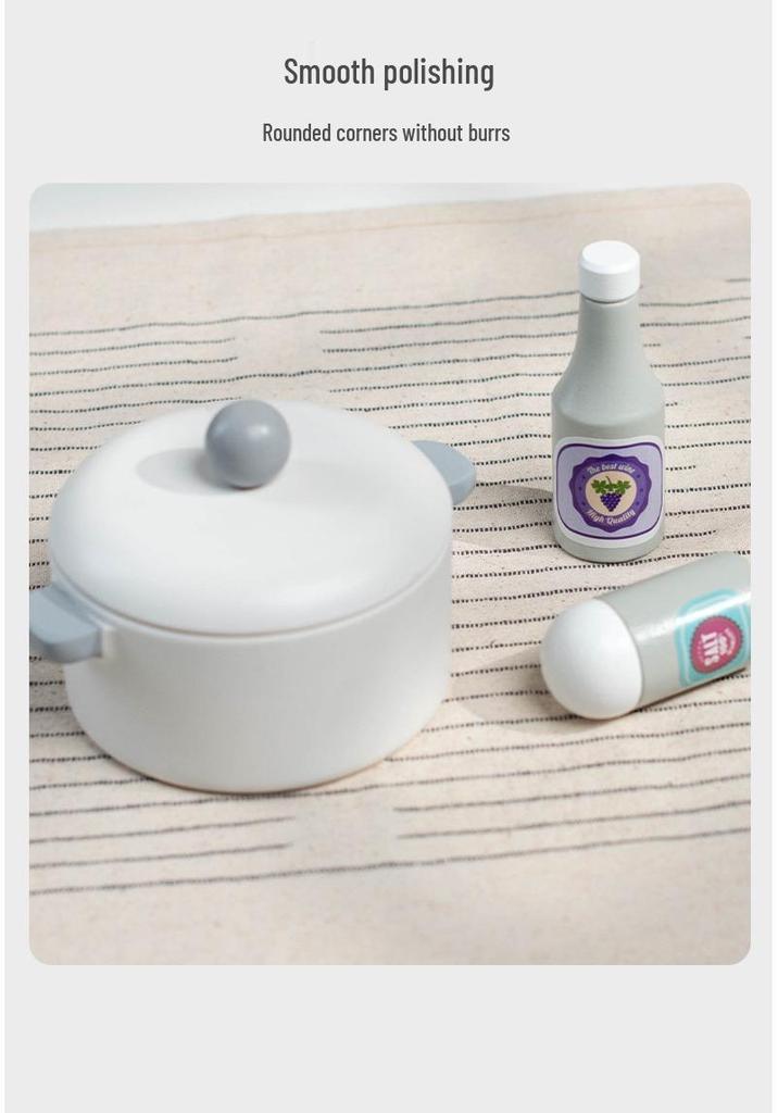 Wooden Kids' Kitchenware Playset with Sound and Light Range Hood