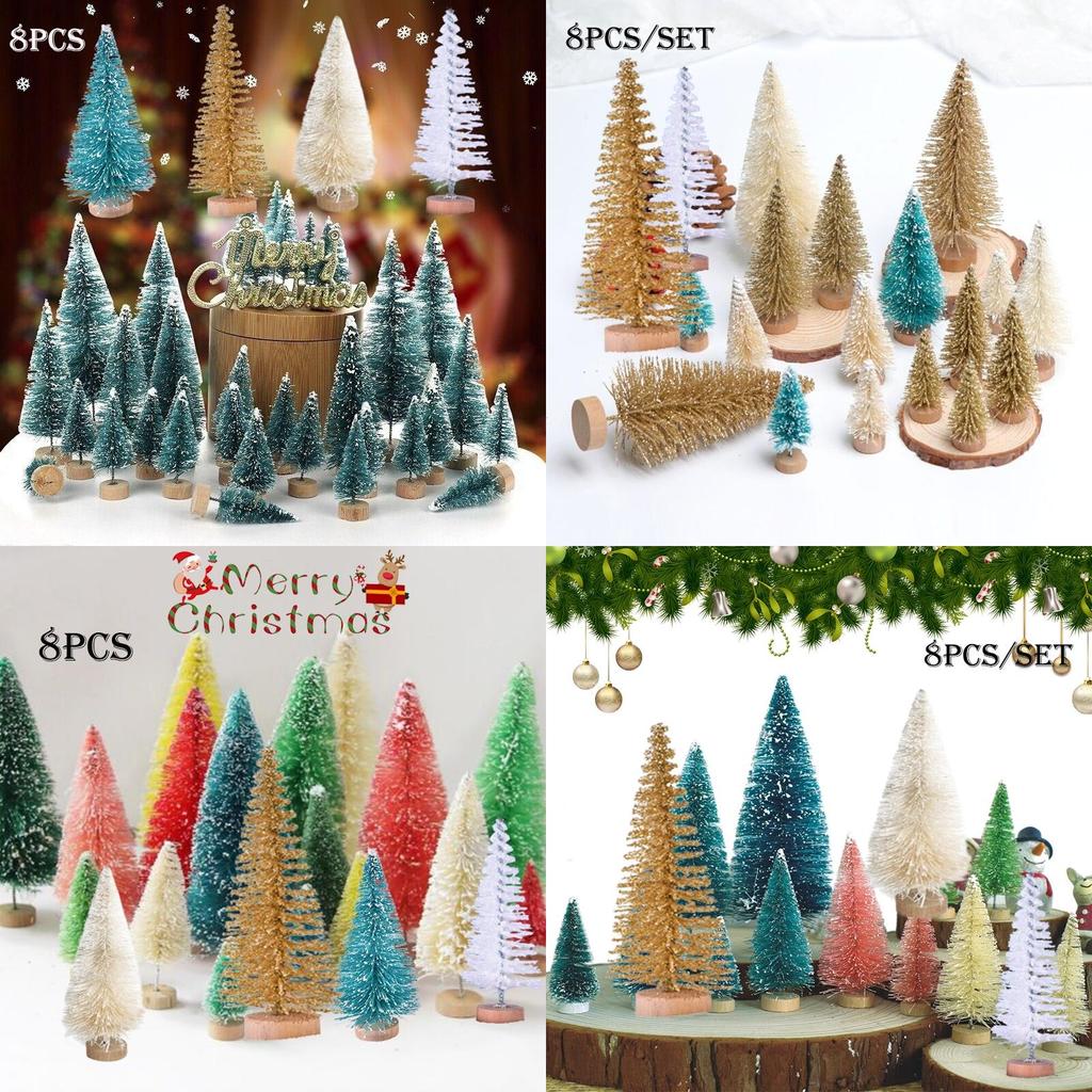 Decorate Your Home With Mini Pine Frosted Sisal Trees Christmas Ornaments