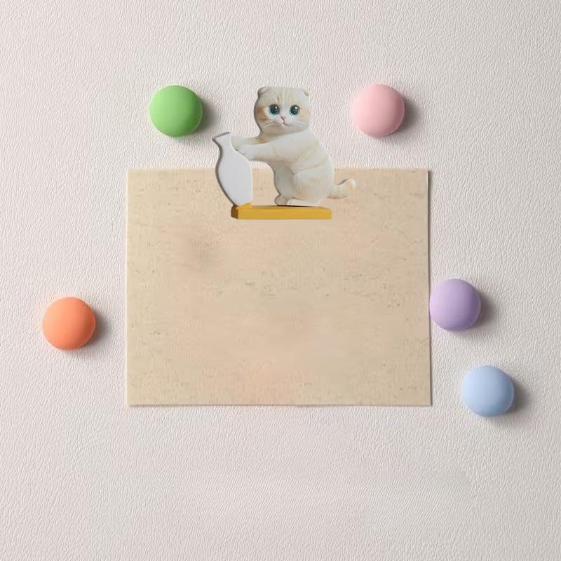Mini Vase Acrylic Cat Whiskers Collection Fridge Magnet Cat Pushing Vase Decor Ornaments Cat Hair Memorial Box Home Office Decor