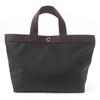 Makellose Herve Chapelier Tragetasche Cordura Square Tote M Schwarzbraun Damen 704C Gebraucht