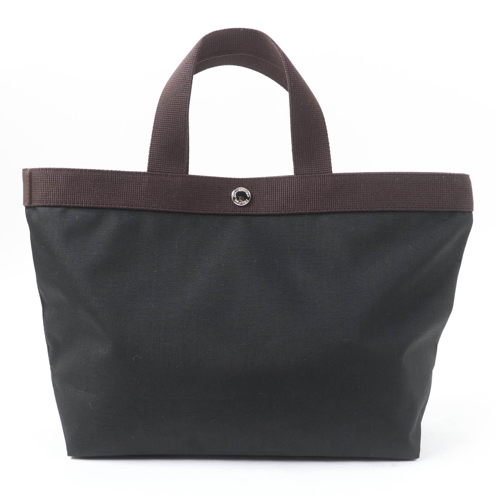 

Pristine Herve Chapelier Tote Bag Cordura Square Tote M Black brown Women 704C Used