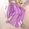 Kids Clothes Children Multicolor Sets 8-12 Years Long Sleeve Lapel Cardigan Shirt +Casual Loose Straight Leg Pants Two-piece Set