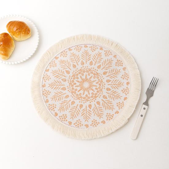 Dicke Platzmatte Verbrühschutz Gute Tischwärmeisolierung Baumwolle Böhmische Quaste Essplatzmatte