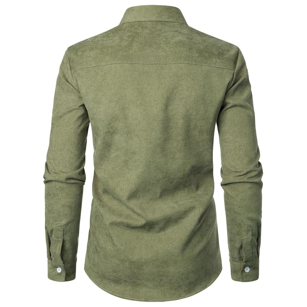 Men's Casual Outdoor Collared Corduroy Long-Sleeve Shirt