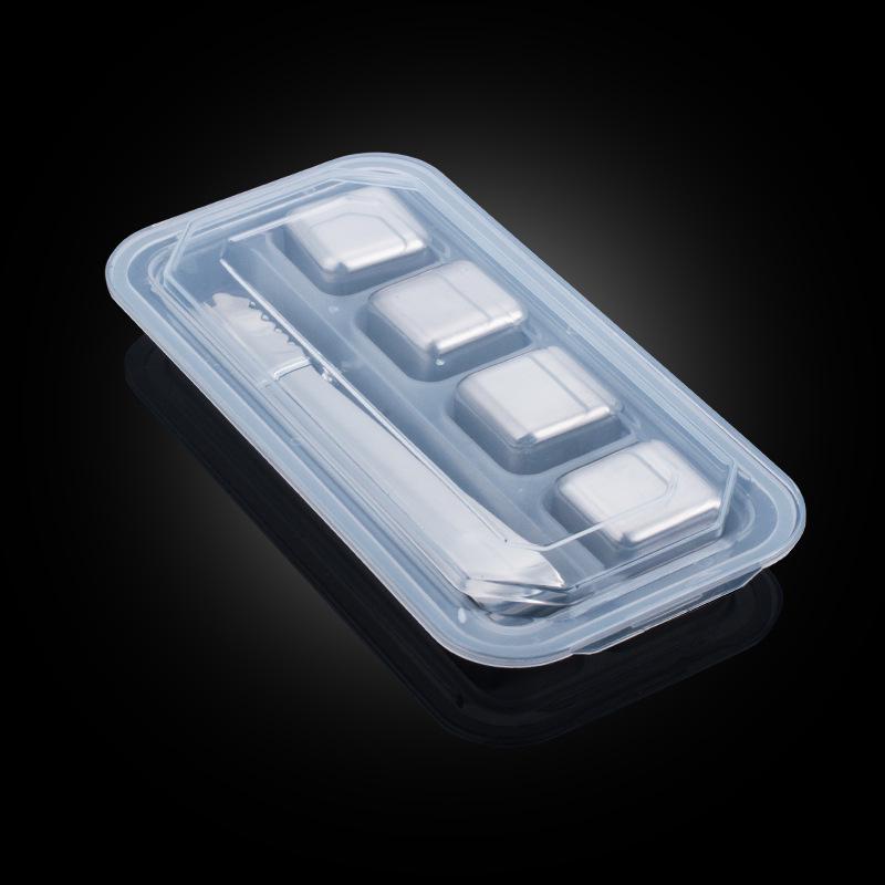 Sada kostek ledu na whisky z nerezové oceli zlatá - kovová rychlomrazicí ocel 304 na whisky, víno a další