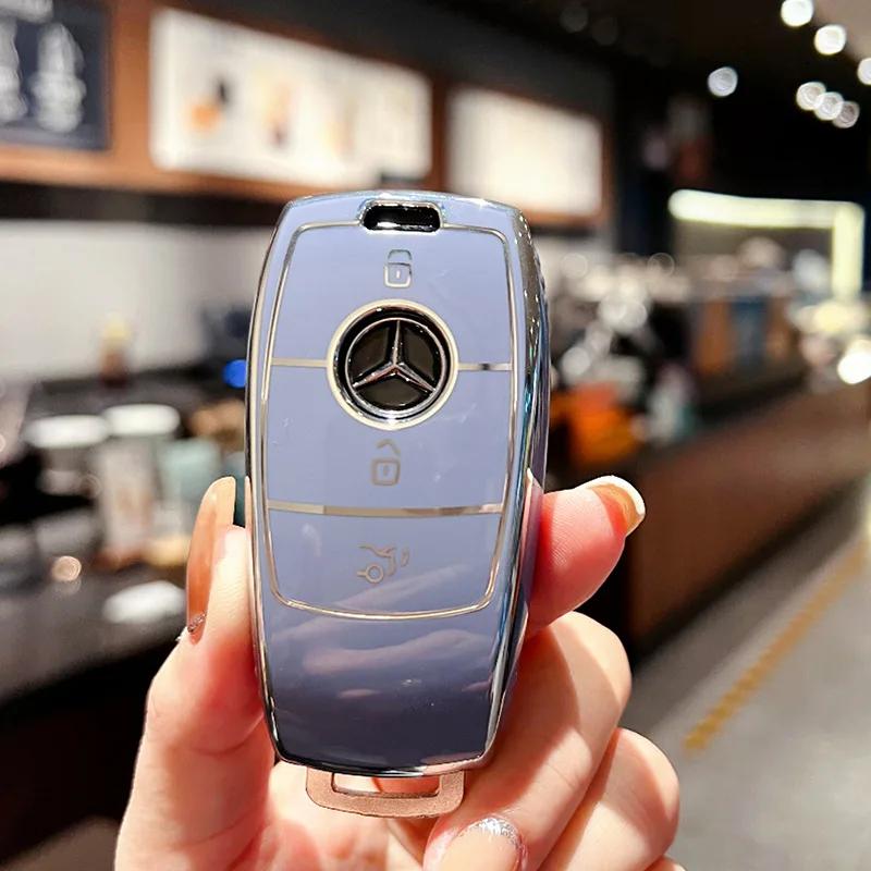 TPU Autoschlüssel Hülle Abdeckung Fob Beutel für Mercedes Benz C260L A200L E200L E300L GLC260L Zubehör Schlüsselanhängerhalter