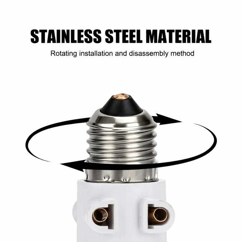 1 PCS E27 PBT Fireproof Bulb Adapter EU Plug Lamp Holder Base Socket AC100-240V 4A for Home Office Lighting