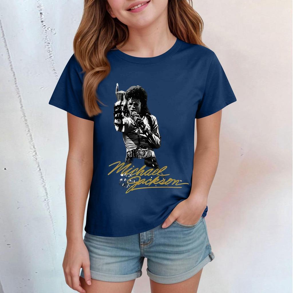 Kinder Print Rundhals Kurzarm Freizeit T-Shirt