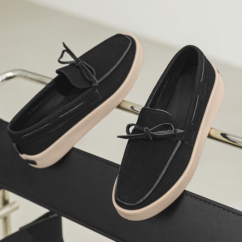 Fashion Suede Leather Men Casual Shoes Breathable Slip on Flats Leisure Outdoor Shoes New Comfy Moccasins Summer Designer Men's Loafers