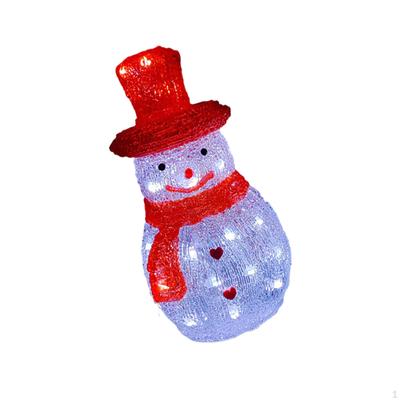 Decorazione Pupazzo di Neve Luminoso di Natale Decor per Stanza Interno Esterno Cappello Rosso Altezza 22cm