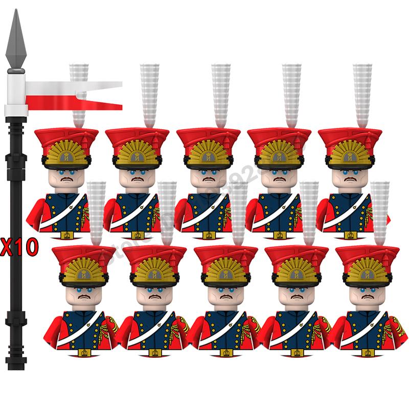 Medieval Military Building Blocks Napoleonic Wars Castle Knight Soldier Figures Weapons Guns British French Marshal Infantry Toy