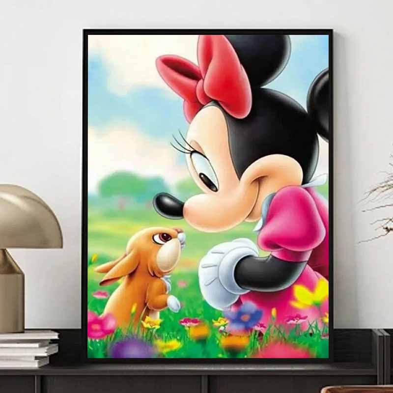 Disney Cartoon Diamond Painting Minnie Mouse Springtime Healing Interactive Illustration 5D Diy Art Cross Stitch Kit Mosaic Embroidery Home Decor Gift