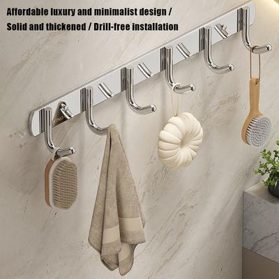 Stainless Steel No-Drill Bathroom Strong Adhesive Clothes Hanger Hook