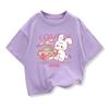 Girls Lovely Rabbit Cartoon Tshirt Kids ShortSleeve Graphic Pink Tops Tee Summer Kids Clothing Loose Pure Cotton Tee