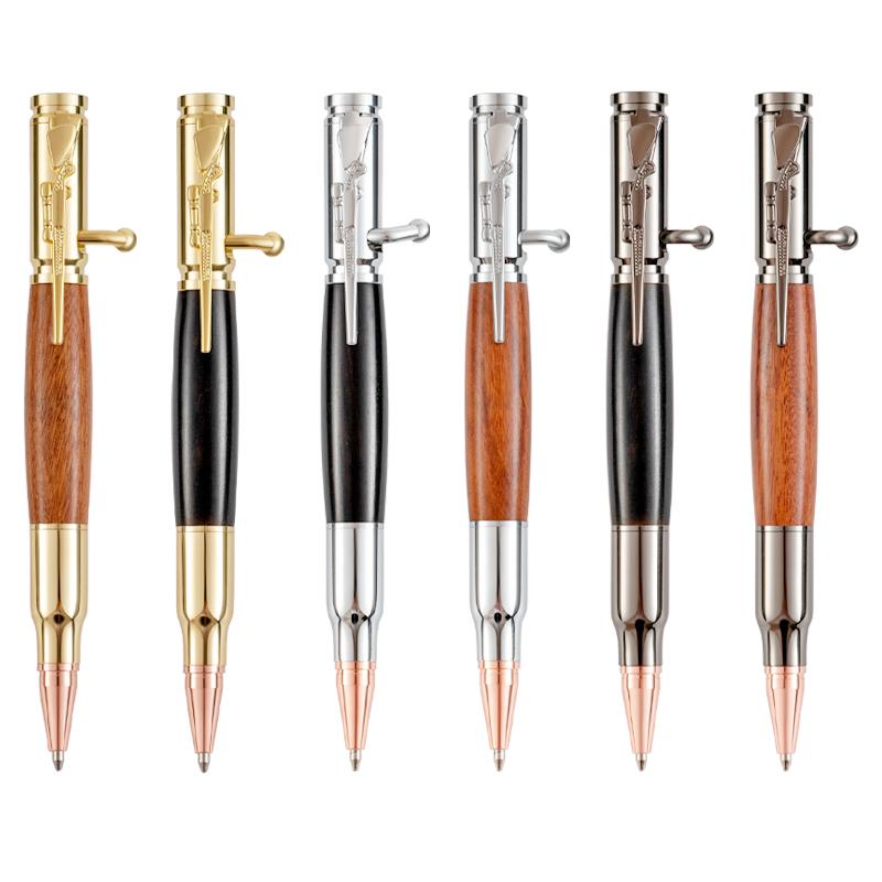 Multifunctional Tactical Pen Bullet Shaped Bolt Action Metal Rifle Clip Gun Ballpoint Pen with Black Ink