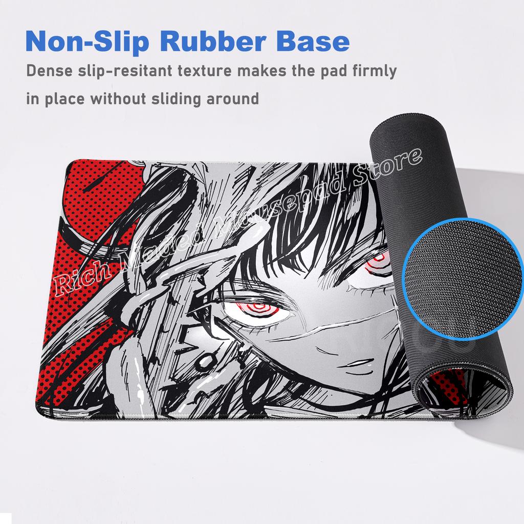 Tapis de Souris XXL Chainsaw Man Reze pour Ordinateur Portable Tapis Antidérapant pour Clavier PC Tapis de Bureau Accessoires de Jeu Kawaii Makima