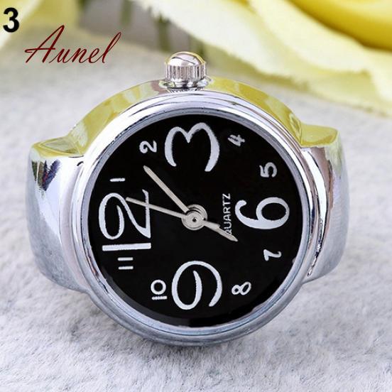 Round Lady Steel Smart Stainless Elastic Quartz Finger Ring Watch