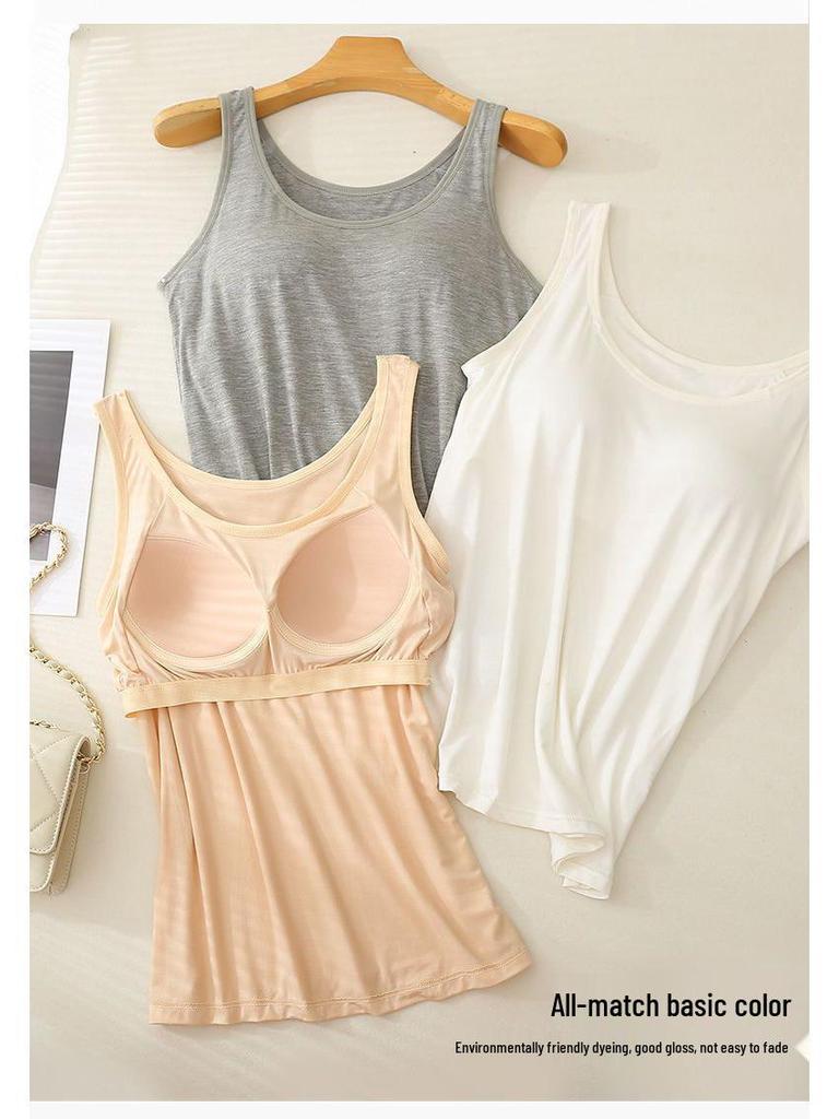 Padded Cup Plus Size Modal Slimming Camisole Tank Top - Breathable & Comfortable