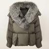 OFTBUY 2024 Winter Jacket Women Natural Real Raccoon Fox Fur Collar White Duck Down Coat Thick Warm Streetwear Casual Outerwear