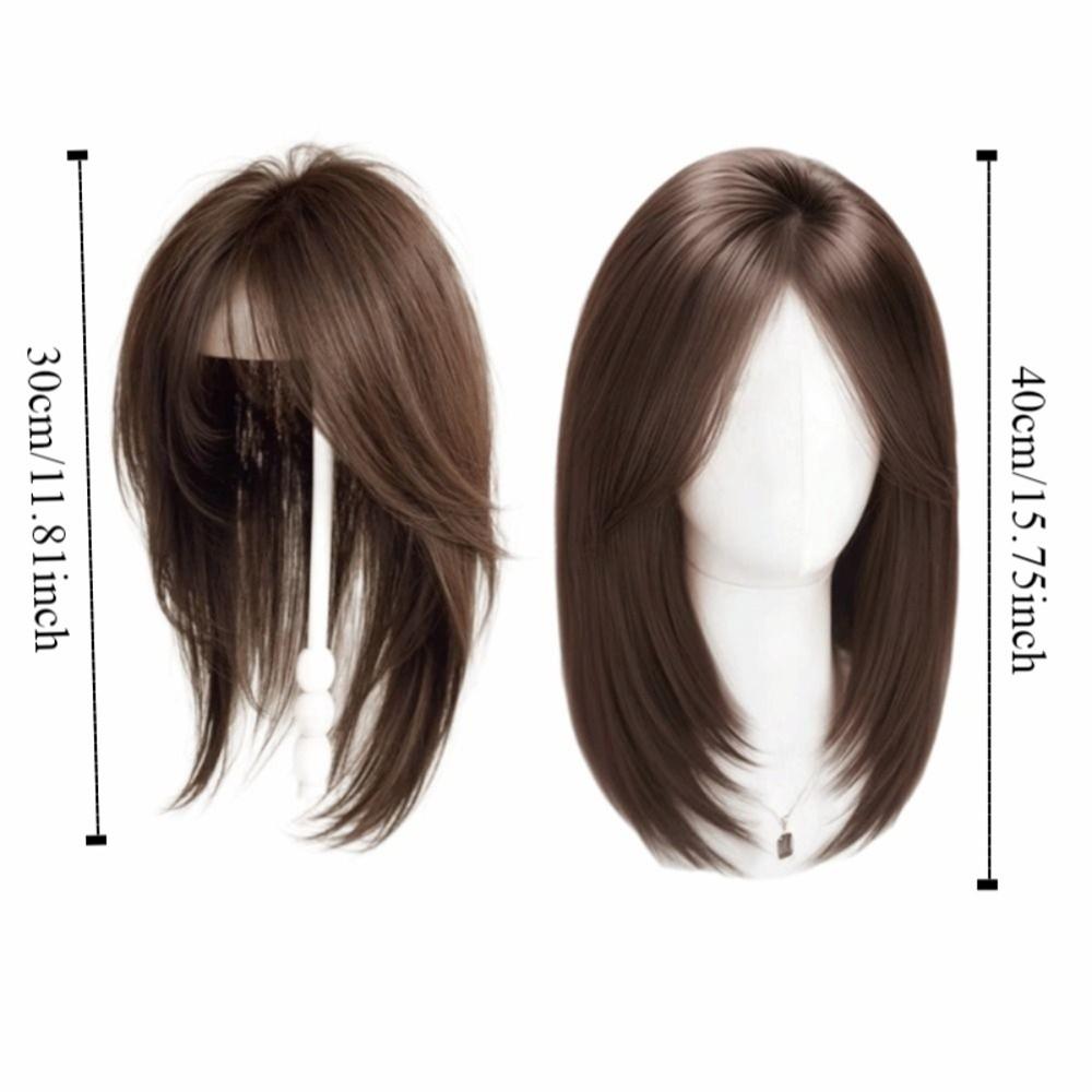 Synthetic Head Top Fake Hair Piece Hair Toppers Wigs with Bangs  Cover White Hair & Hairline