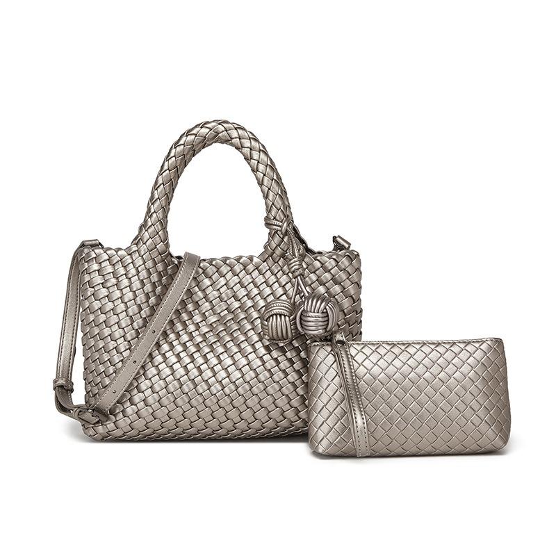 New High-end Texture Hand-woven Bag Women's Fashion Personalized Handbag Pendant Vegetable Basket Hand Bag