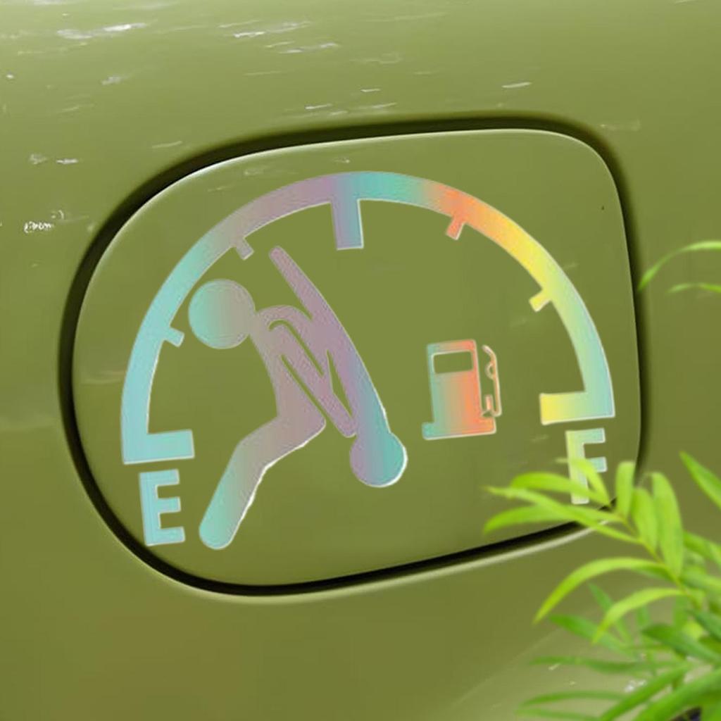 PET Car Stickers Reflective Funny Signs Decal Waterproof High Gas Consumption Sign Weather Resistant Fuel Cap And Bumper Decals