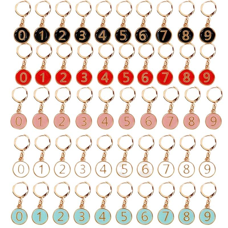 10PC/Set Markers New Year's Festive Projects Alloy Enamel Numbered Knit For Crochet and Knitting
