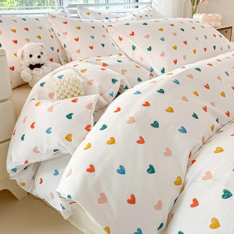 2025 Class A All-cotton Double-layer Yarn Quilt Cover A Fresh and Light Printed Single Duvet Cover for Students 160x210 Bedding