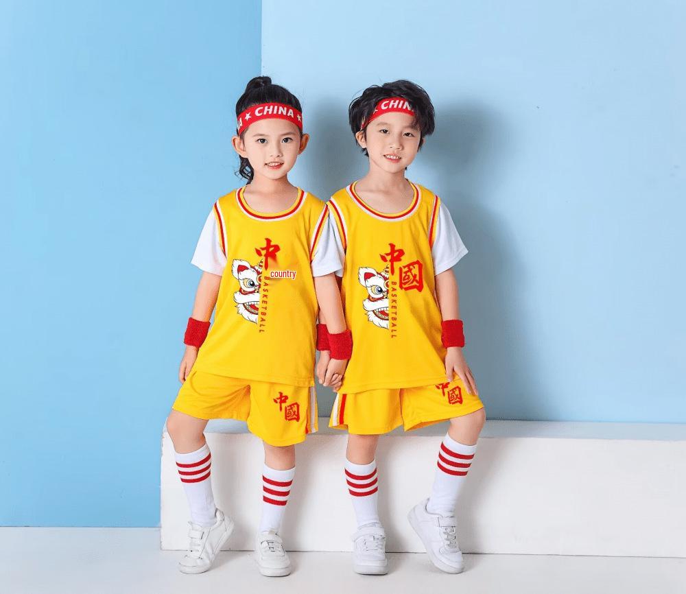 Kids' Basketball Uniform Set: Two-Piece Sports Jersey for Kindergarten To Middle School Competition & Training
