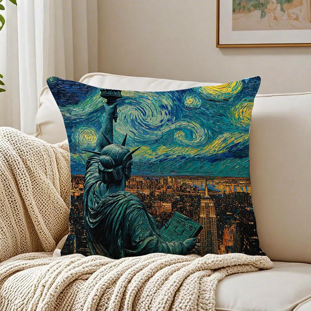 Anime GGoddess of LLiberty Cushion Cover Pillowcase Antidustmite living Room Sofa Decor Cushion Room